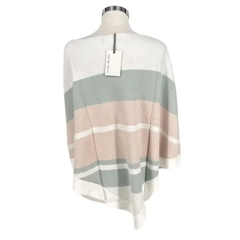 Barefoot Dreams  CozyChic Ultra Lite Ocean Breeze Poncho Pink Multi Stripe NWT