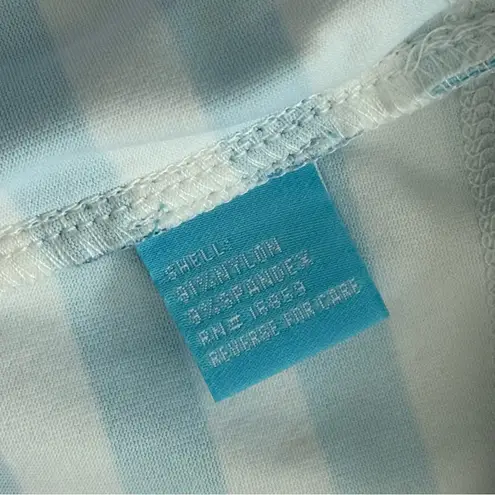 J. McLaughlin Skirt Women’s L Blue White Striped Tiered Overlay Nylon Spandex