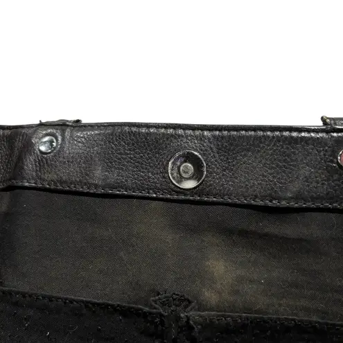 Rebecca Minkoff  MAB Carryall Tote Black Leather Large Purse Metal Feet Spacious