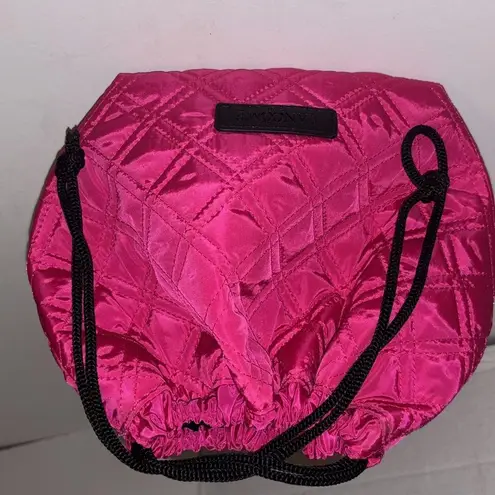LANCOME PINK QUILTED DRAW STRING BAG VERY VERSATILE MANY USES