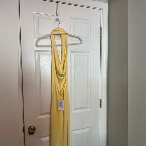 Helsa Aaliyah Maxi Knit Dress in Butter Yellow Size M