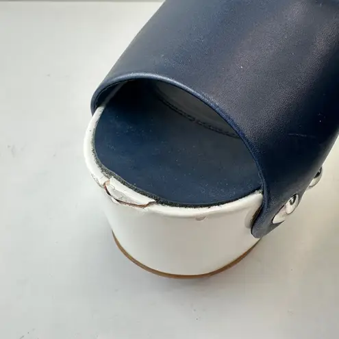 Giuseppe Zanotti Platform Clogs Studded Slide Sandals Heels Blue White Women 37