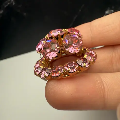 Colorful Rhinestone Brooch Pin Lot Of 3 Vintage