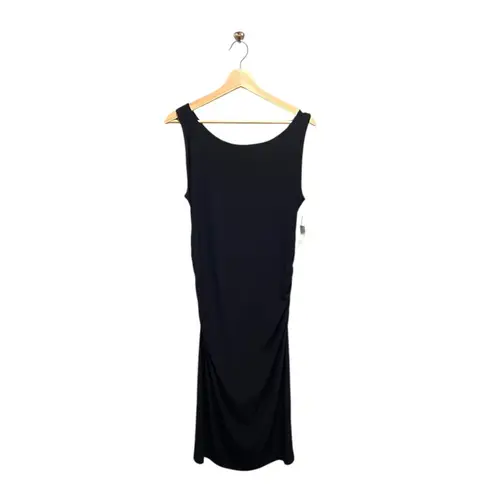 Norma Kamali Sleeveless Shirred Waist Dress Black Size XL NWT Minimalist Career