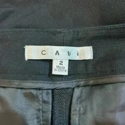 CAbi  413 Black Pique Pants Cropped Office Career Workwear Womens Size 2