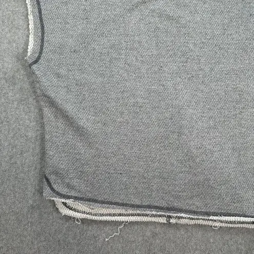 Pilcro Funnel Neck Cut Off Pullover Womens Small Gray Terry Boxy Casual Pullover