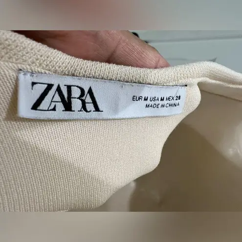 ZARA  Cream Cropped Tank Bra Top