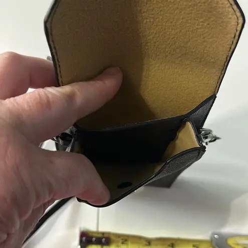 Black Mini Bag/ phone holder with Flap Closure and Crossbody Strap