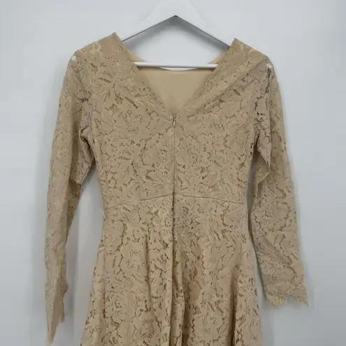 Bohme Cream Lace Long Sleeve Mini Dress Size Medium Cotton Boho