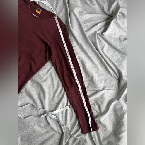 Icebreaker Womens Merino Wool 200 Longsleeve Shirt Size XL Maroon Cold FLAW Red