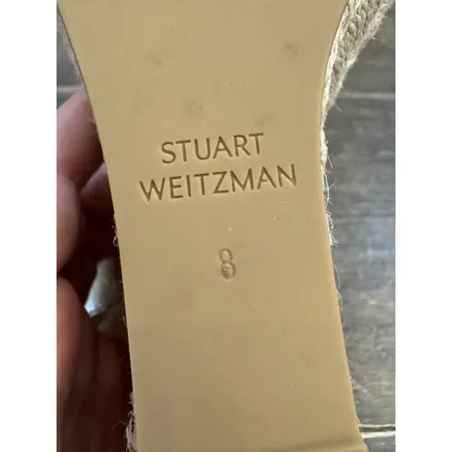 Stuart Weitzman  Teddi Wedge Espadrille Sandals Size 8 Gold  $395  Cocktail Metal