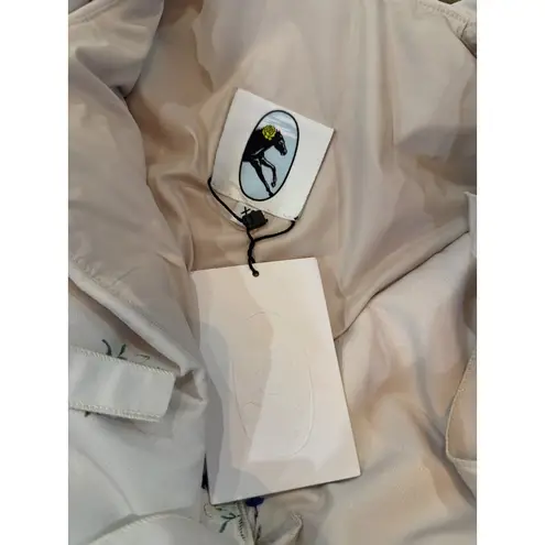 Sleeper Ukiyo Tie Front Puffer Jacket Flower Print Womens Size XS White