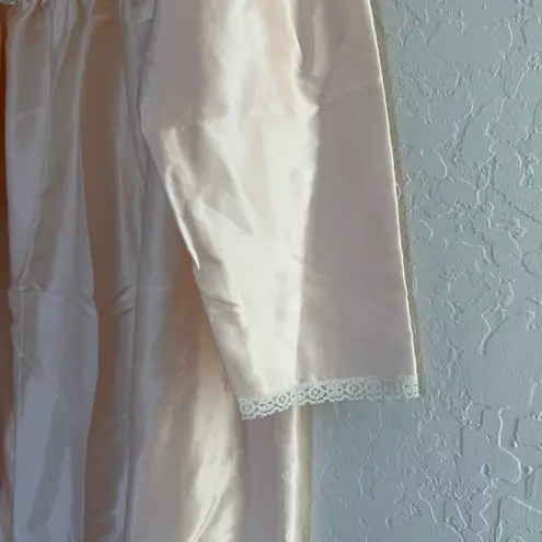 Vintage Barbizon Nightgown Mumu Granny Core Coquette Satin Pink Lace Embroidery Size XL