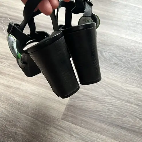 Paul Green Women’s Platform Raveel Black Strappy Sandals 7.5 US 10 Chunky Heel