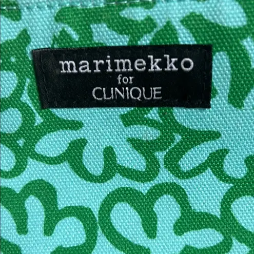 Marimekko Green and Blue Cosmetic Bag with Floral Design