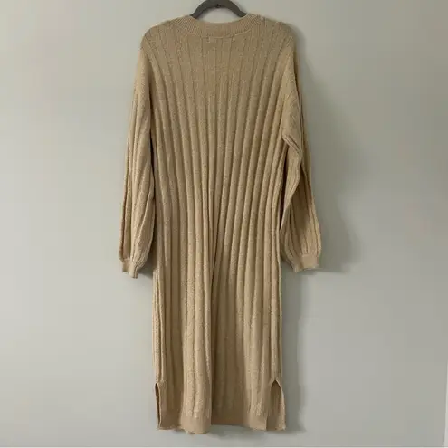 VERO MODA Doffy Long Sleeve V Neck Rib Sweater Dress Irish Cream Melange M