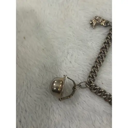 Vintage Charm Bracelet with House Soldier & Toy Figurine Charms Silver