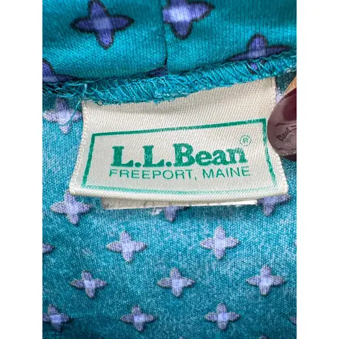 Vintage L.L. Bean Teal Geometric Print Turtleneck Long Sleeve Top Women's Green Size undefined - Image 3
