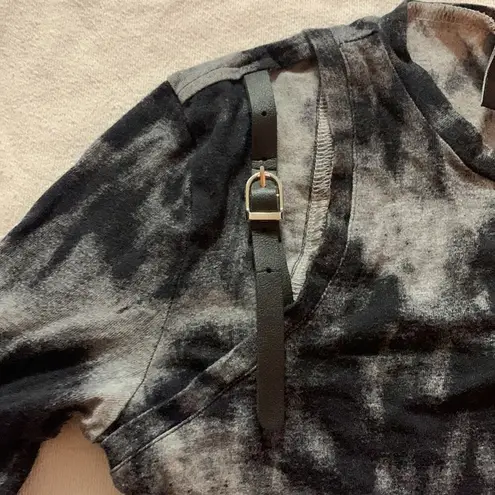 We Same Lab x Muk tank womens medium long sleeve cut out shirt tye dye grunge Black