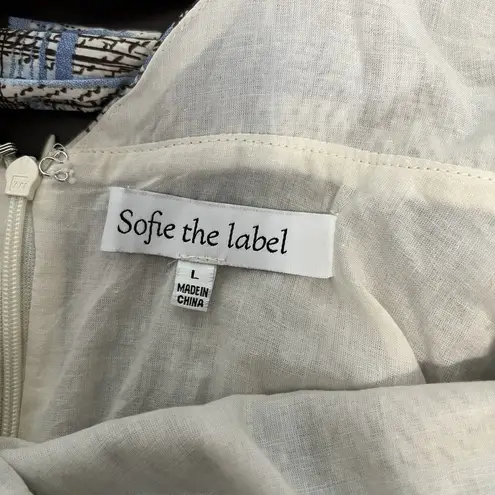 Sofie the Label Maxi Dress Belted Tie Waist Criss Cross Straps Zip Up Size Large Blue