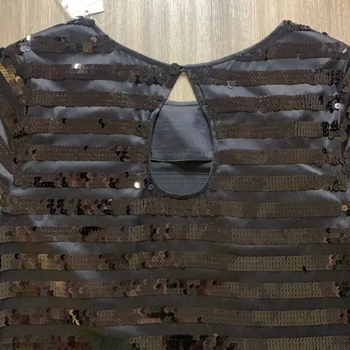 NWT Mimi Maternity Short Sleeve Sequin Mini Dress Size Small Black