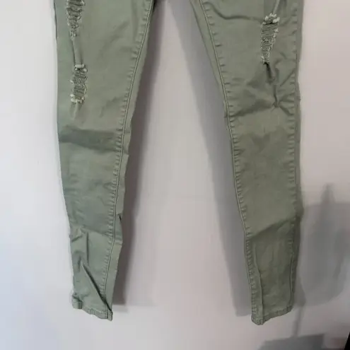 VANITY Light Muted Green Distressed Jean Leggings Jeggings Women’s Size Medium