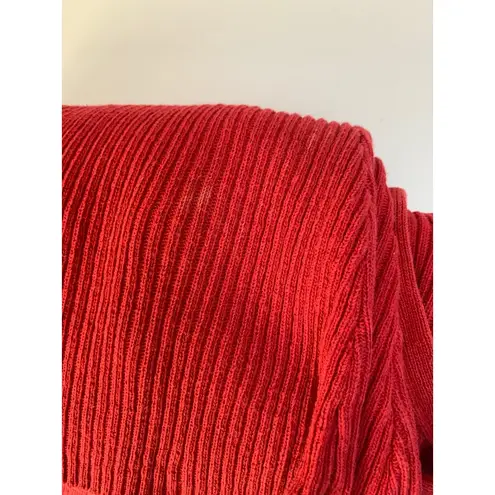Red Ribbed Sleeveless V