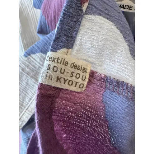 SOU SOU Kyoto Takashima Chijimi Cotton Dress Oversized Floral Print Japan Made Size undefined