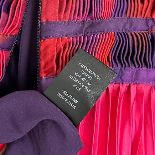 Hutch Sabina Floral Tiered Plissé Gown in Purple Brushstroke Size US 6