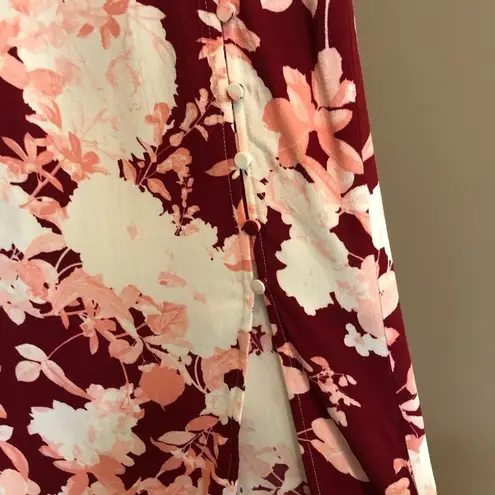 Chelsea28 NWT Floral Print Midi Skirt Pink Small