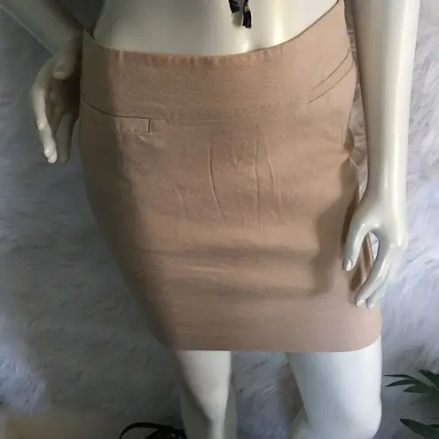 Bebe  Cream LINEN stretch fitted Skirt