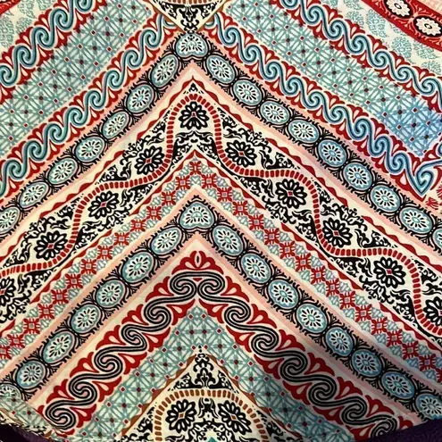 Grand & Greene off the shoulder ruffled sleeves w/ pom pom trim cute & colorful Red Size L