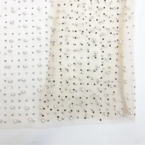 Beach Bunny Swimwear Champagne Nights Pearl Mesh Maxi Dress: Nude