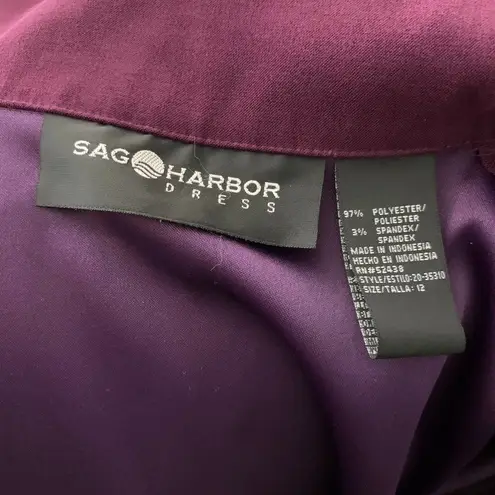Sag Harbor Vintage 90s Suit Dress 12 Purple Sleeveless Zip Button Up Jacket