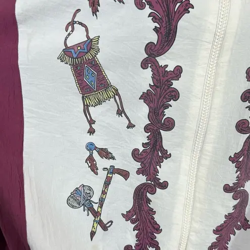 Vintage 80’s Native American Print Windbreaker Bomber Jacket Purple Size XL