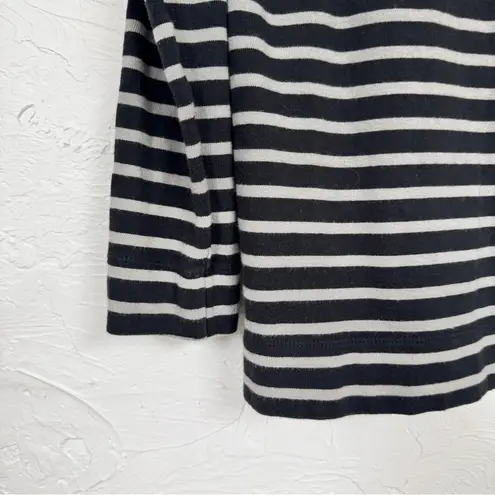 Everlane  Black Grey Striped Boat Neck Sweater Womens M Casual Closet Staple Top