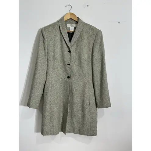 Womans Larry Levin Suits 2 Piece Set Jacket Skirt Lined Black Beige Size 14