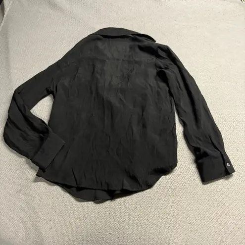 ZARA  women’s Black Button-Up Shirt with lace cami size small resort casual EUC