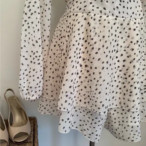 Polka Dot Wrap Romper Black Size M