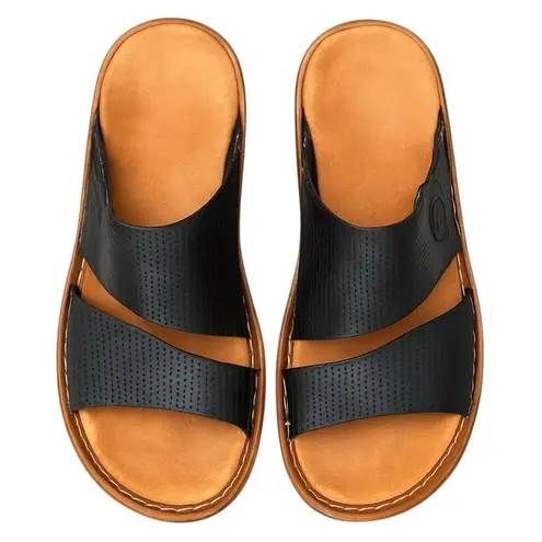 Rieker Leather Slide Sandals Black Comfort Slip