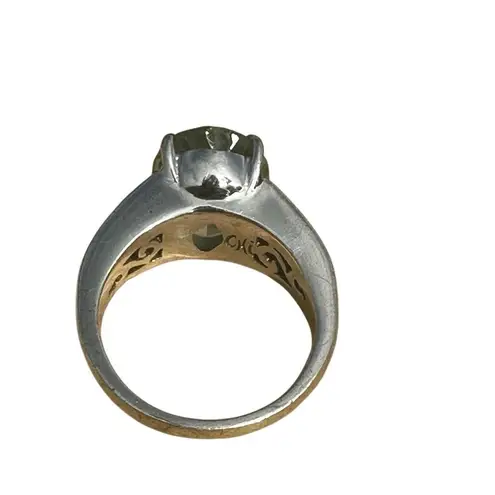 Chi by Falchi Sterling Ring w/ Green Prasiolite & Shagreen Inlay Silver