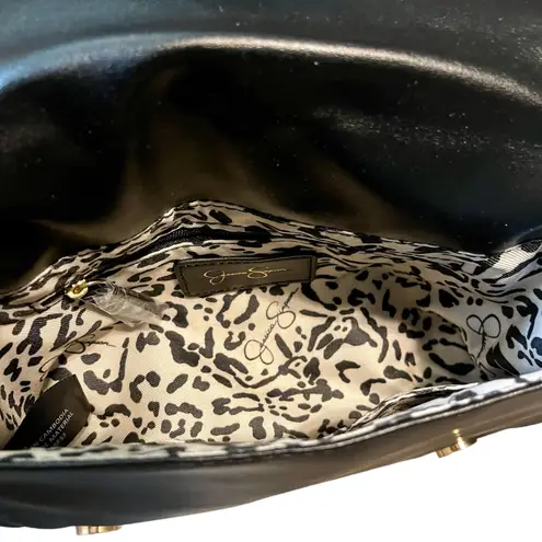 Jessica Simpson  Elegant Quilted Black Shoulder Bag with Gold Chain Strap NWT