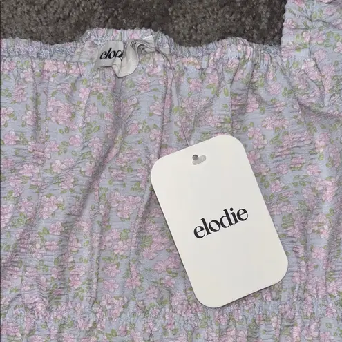 Elodie lavender size XS Puff Sleeve Smocked Crop Blouse