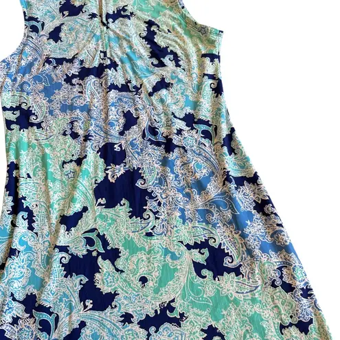 IBKUL Floral Print Sleeveless Dress Outdoor Tennis Athleisure Golf Sie Medium Blue