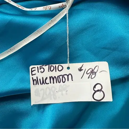 Teal Blue‎ Dress Size 8 Beaded Evening Party Cocktail Prom Bedazzled Rhinestone Blue