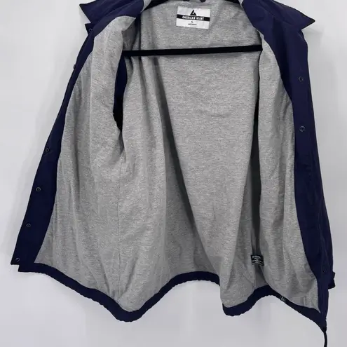 American Giant Coaches Jacket Womens Large Blue Nylon Cotton Lined Pockets