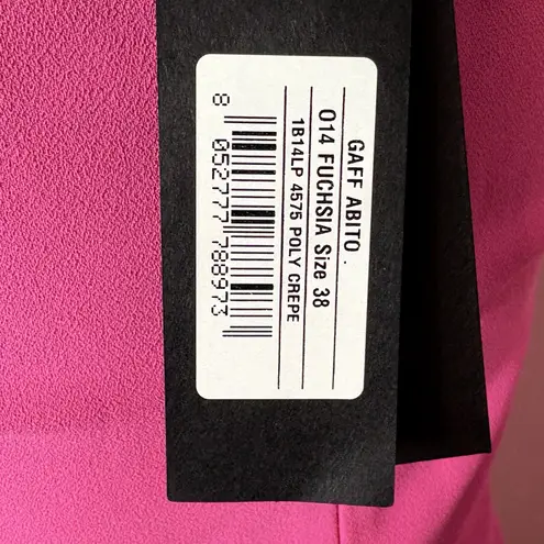 Pinko GAFF ABITO Fuchsia Ruffle Midi Dress IT 38 US 2 Elegant Cocktail Pink