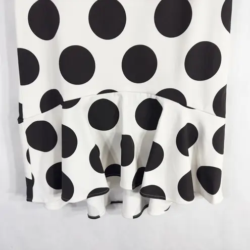 Maeve Anthropologie Size 2 Skirt Trumpet Black White Polka Dot Knee Length 437