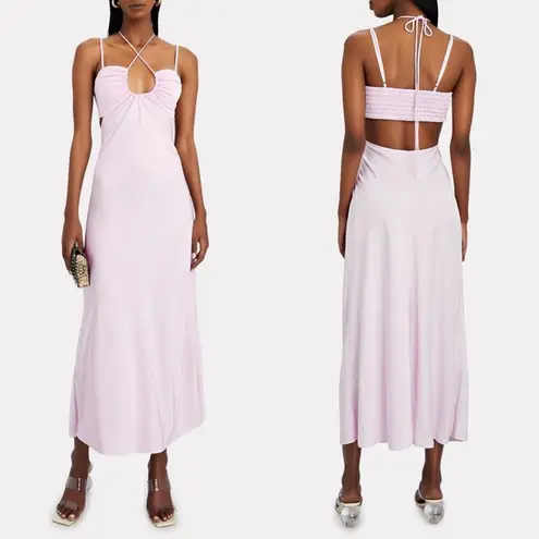 ALC Frank NWT ALC Lavender Lilac Purple Halter Neck Cutout Smocked Midi Dress Womens 8