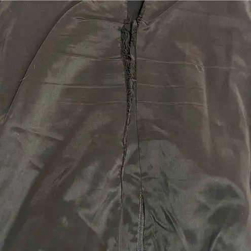 Karen Millen Imperfect Black Knee-Length Pencil Skirt zipper pockets back slit